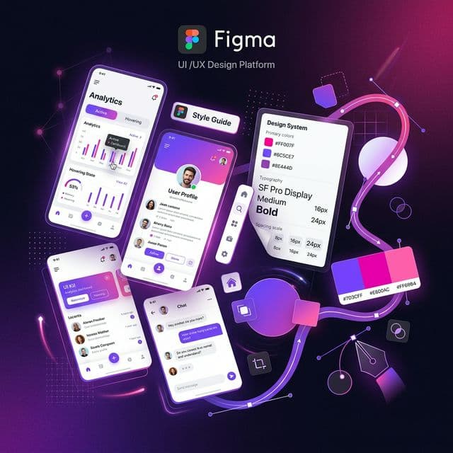 Figma UI/UX design illustration