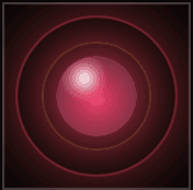 Red Ticker voice orb showing the idle microphone conversation state.