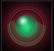 Green Ticker voice orb showing the speaking microphone conversation state.