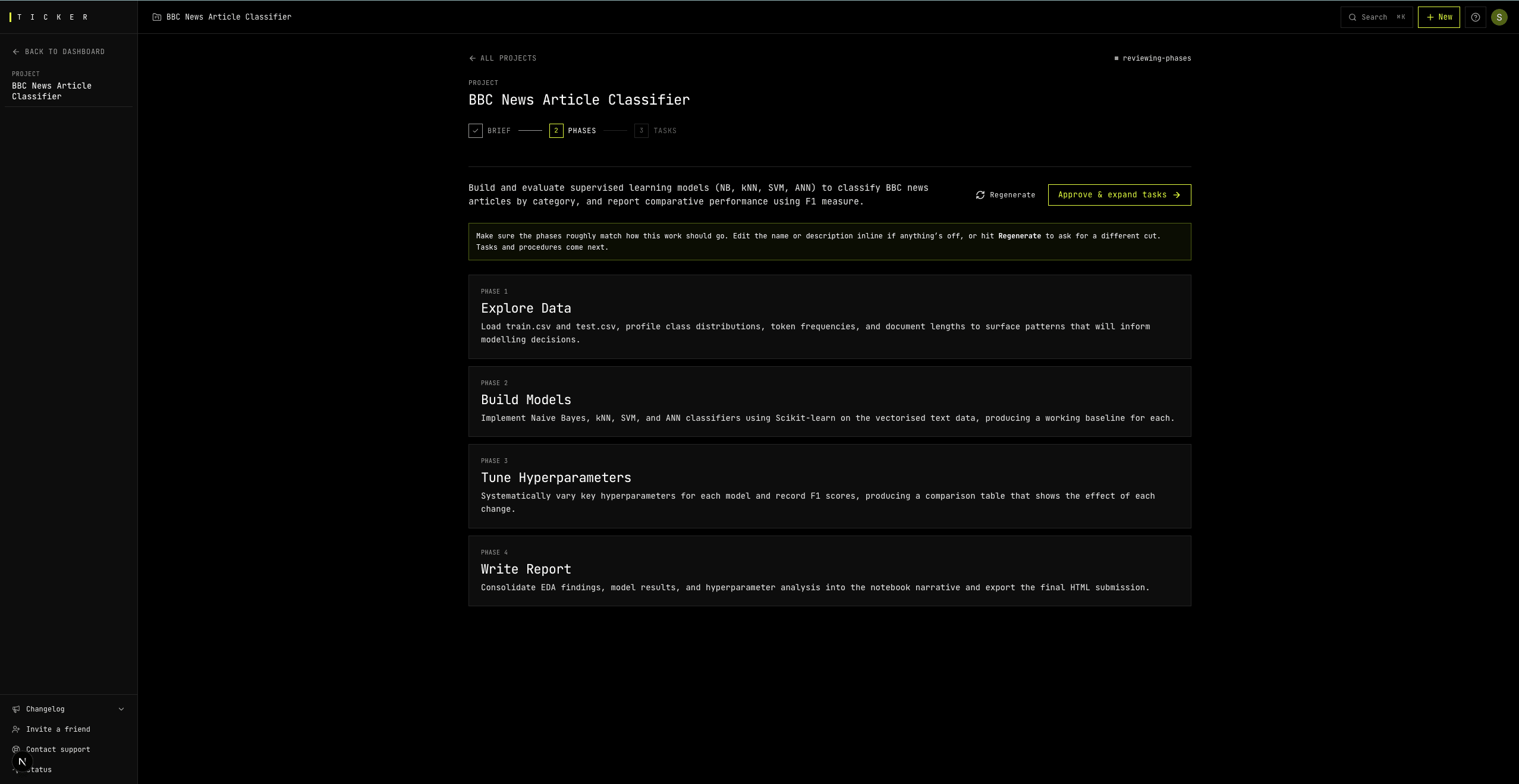B2B SaaS screen showing phase 2 planning.